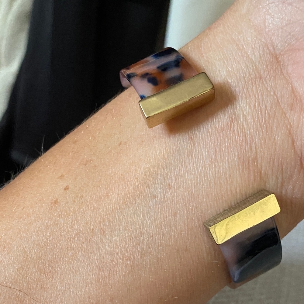 Multicolor Tortoise Shell Cuff Bracelet - image 4